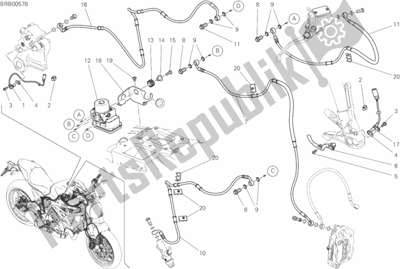 Toutes les pièces pour le Système De Freinage Antiblocage (abs) du Ducati Monster 797 Thailand 2017